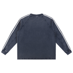 Snow Washed Contrast Tape Oversized Sweatshirt