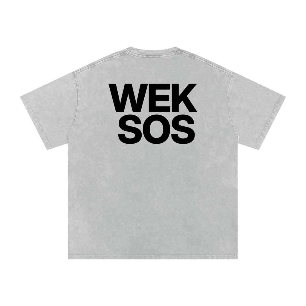 Snow Washed Oversized Cotton T-Shirt