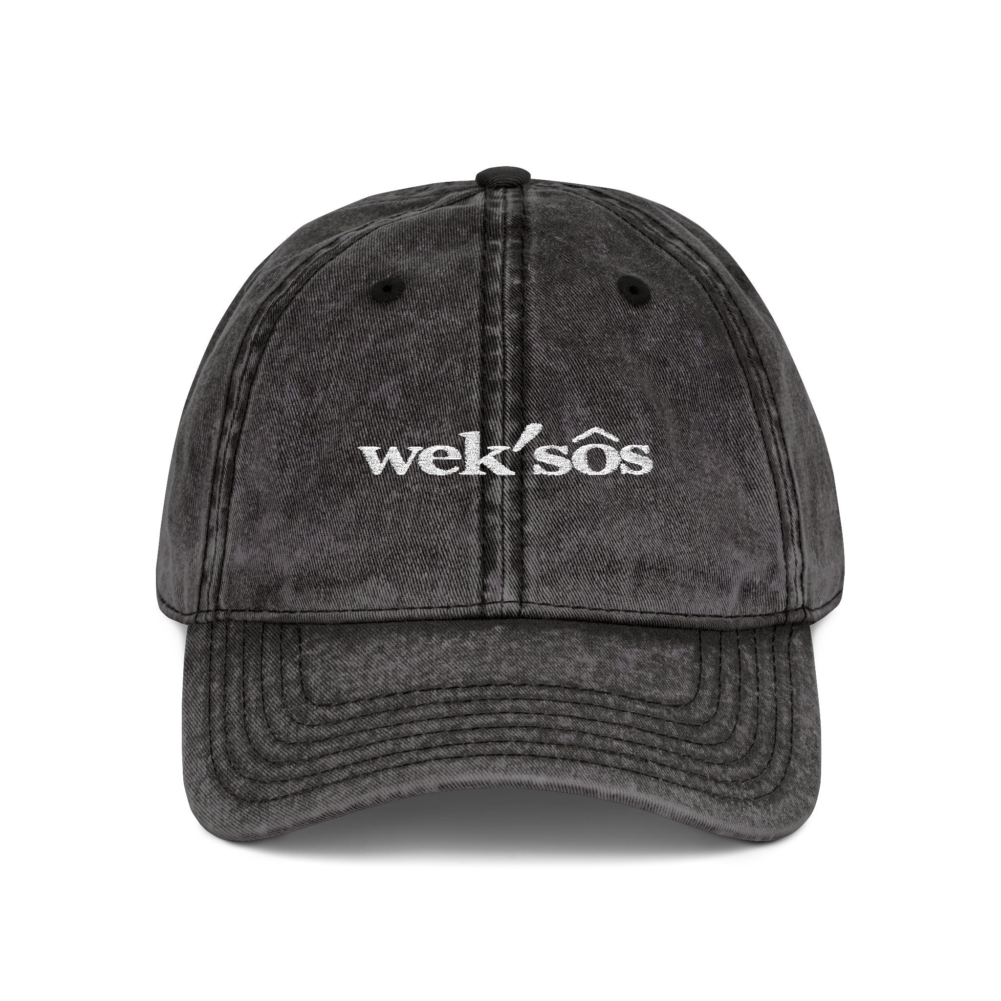 Willa Washed Grey Embroidered Cap