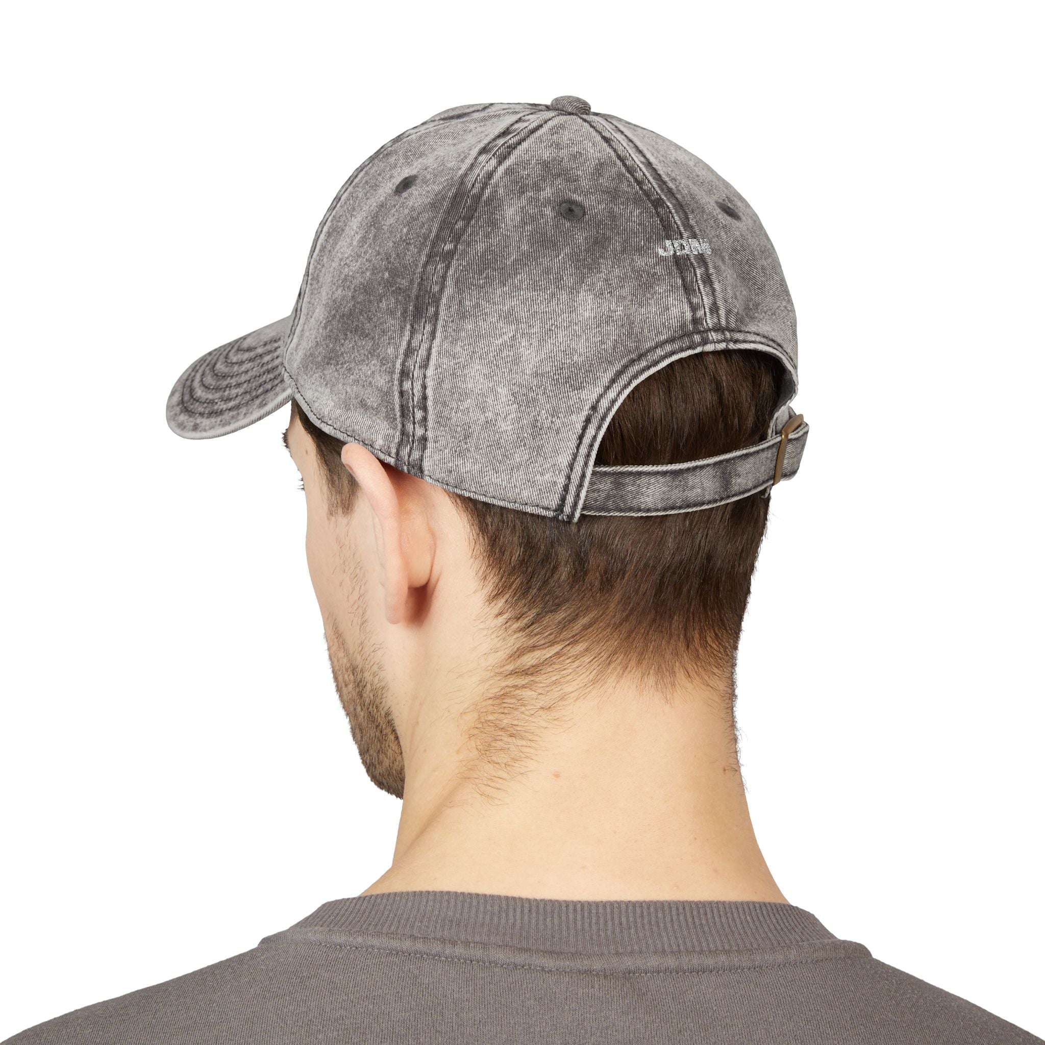 Willa Washed Grey Embroidered Cap