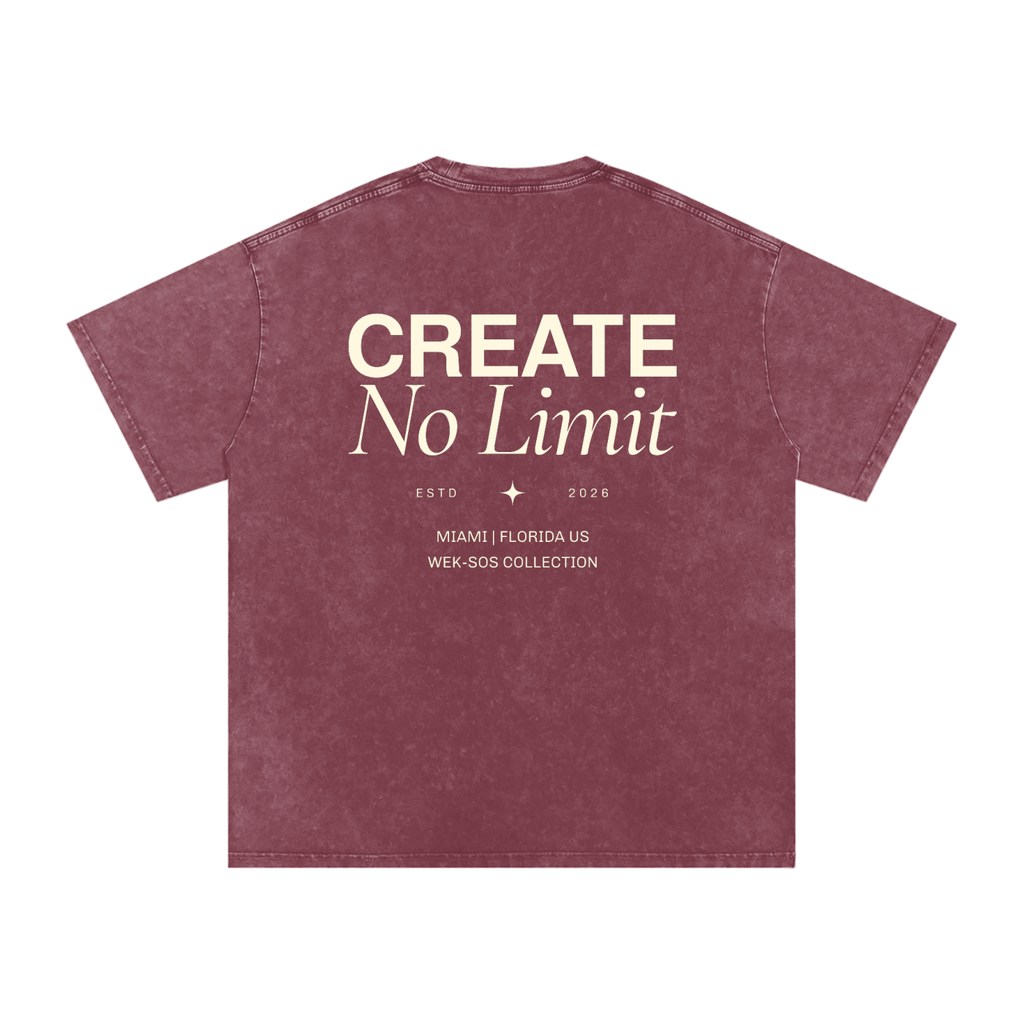 Snow Washed Oversized Cotton T-Shirt