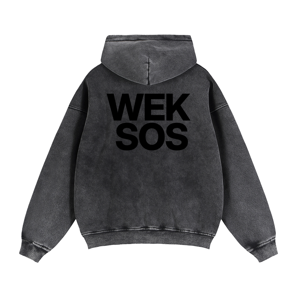 Loose Vintage Zip-Through Fleece Hoodie