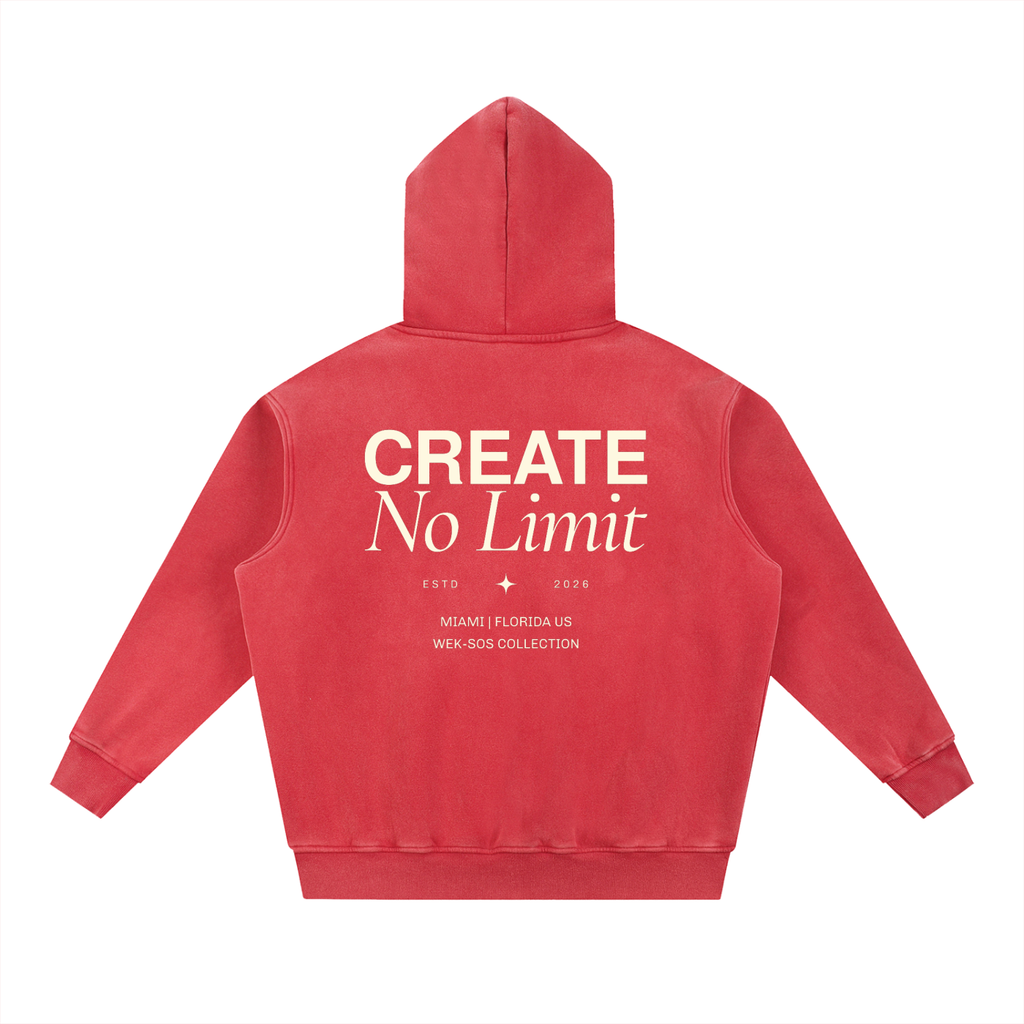 Snow Wash Fleece Oversize Hoodie