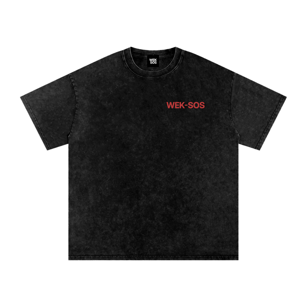 Snow Washed Oversized Cotton T-Shirt