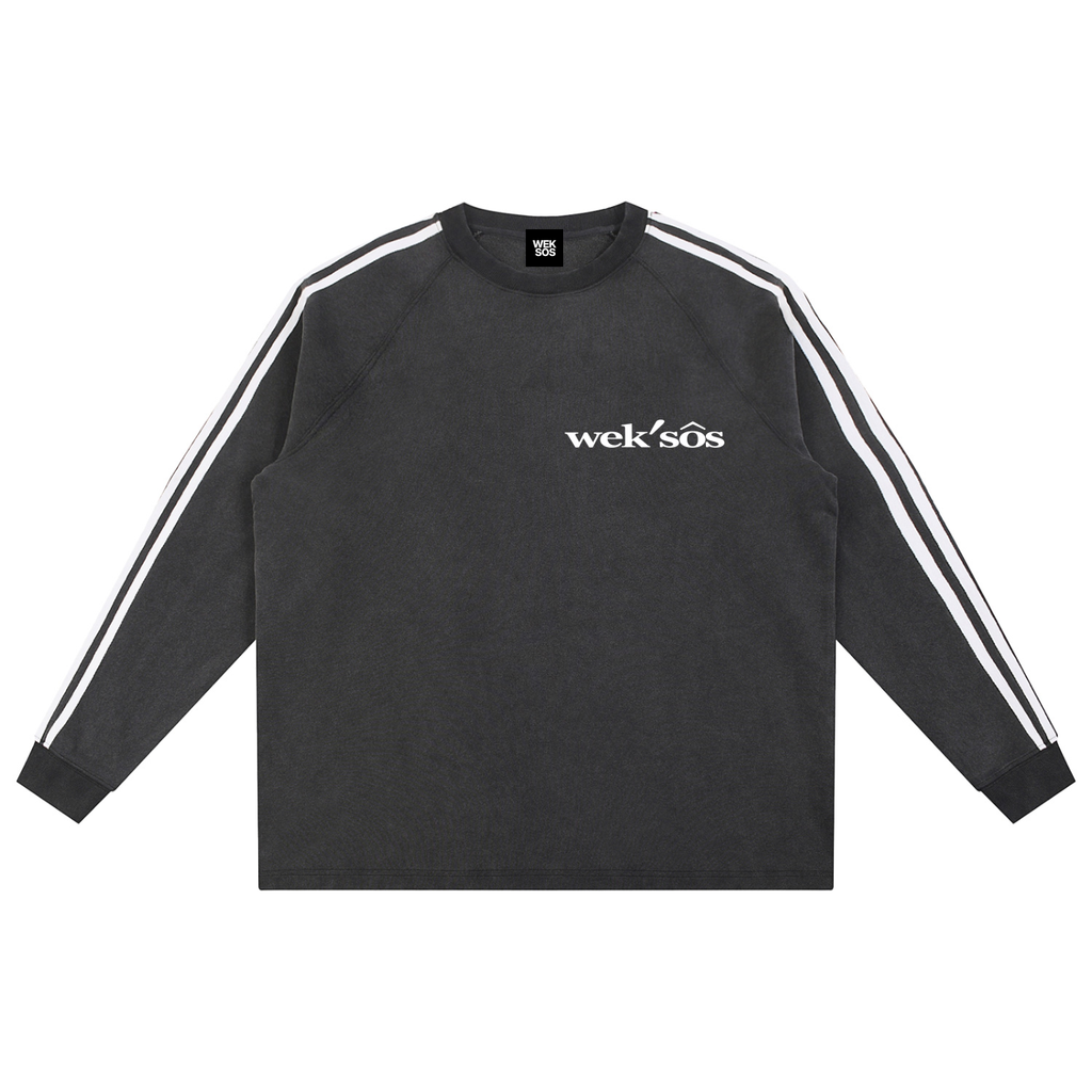 Snow Washed Contrast Tape Sweatshirt