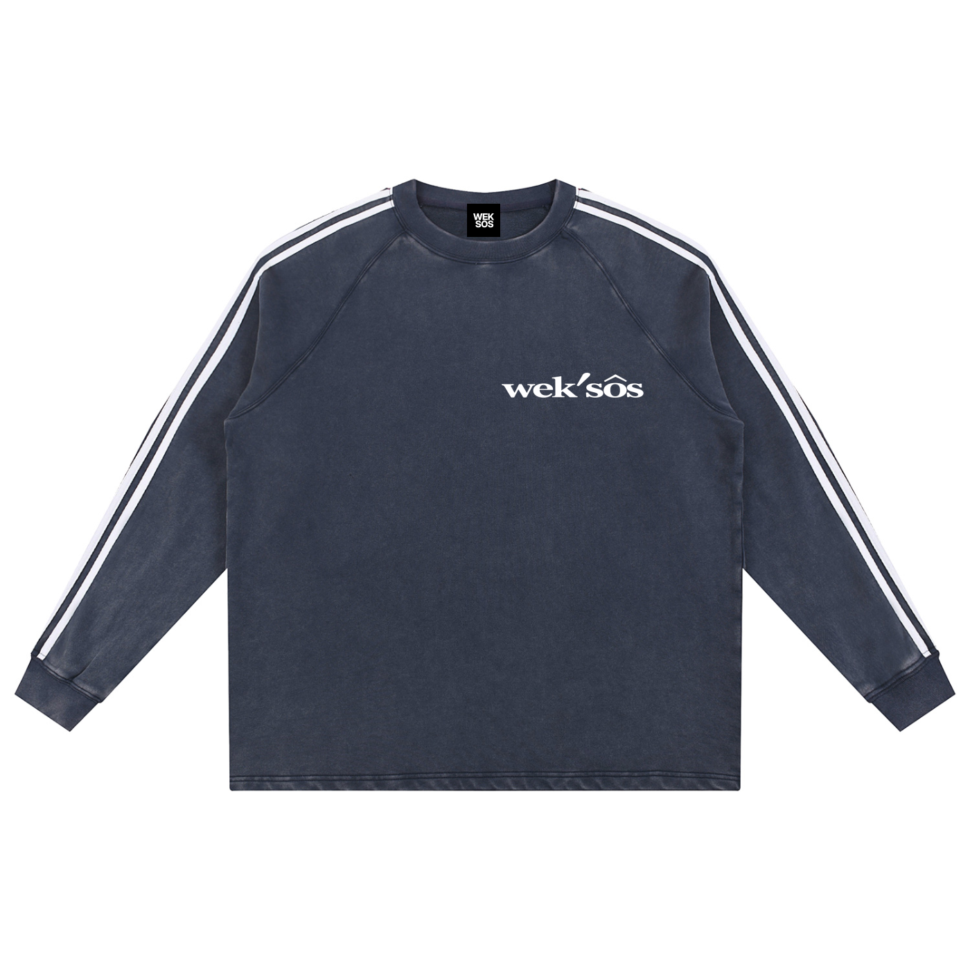 Snow Washed Contrast Tape Sweatshirt