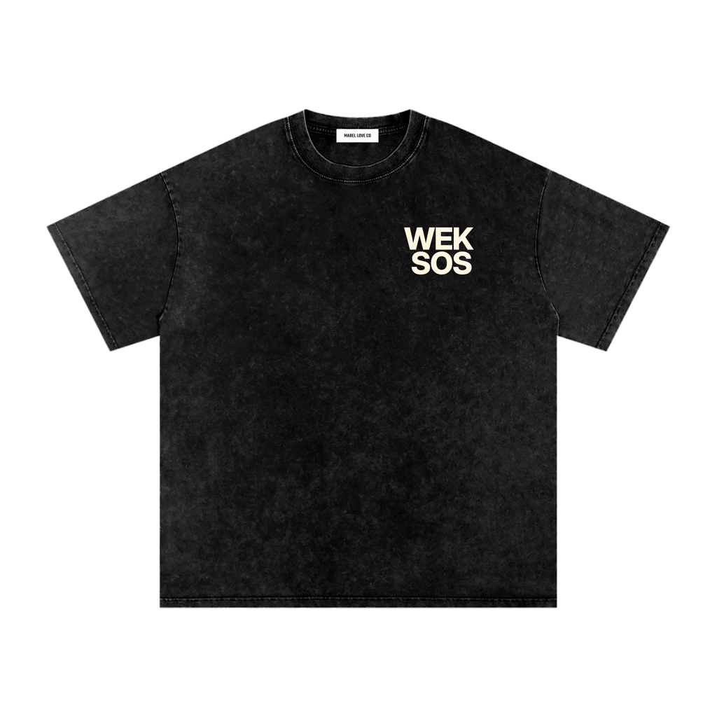 Snow Washed Oversized Cotton T-Shirt