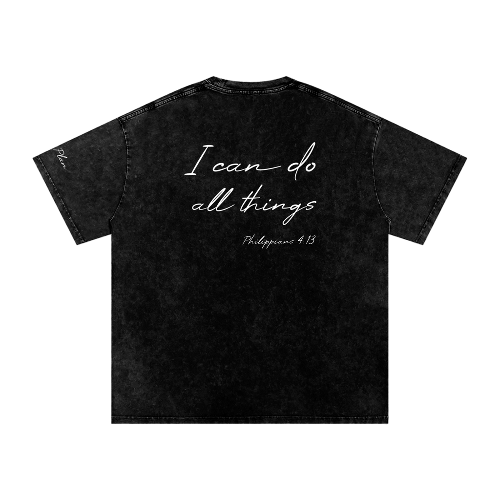 Snow Washed Oversized Cotton T-Shirt