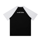 Contrast Raglan Sleeve Mesh T-Shirt