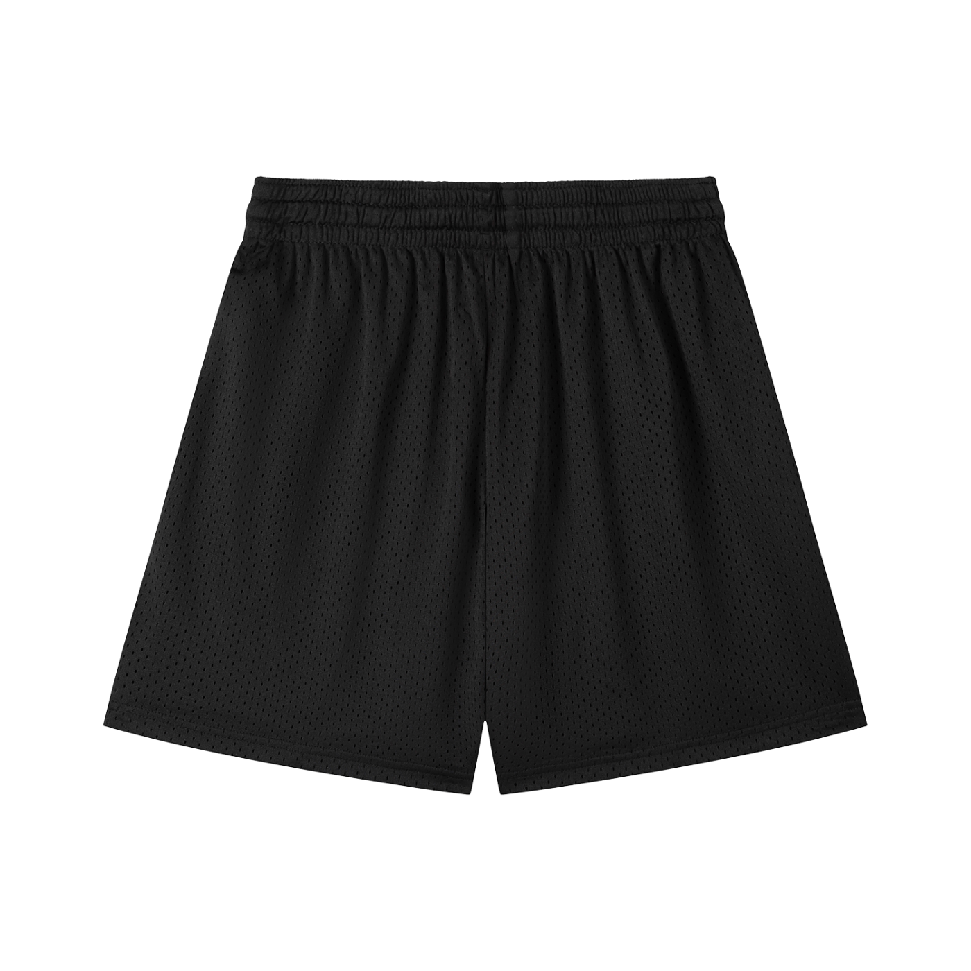 Loose Fit Black Mesh Drawstring Shorts