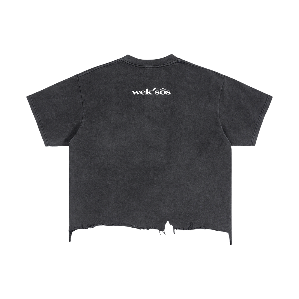 Vintage Wash Boxy Distressed Hem T-Shirt