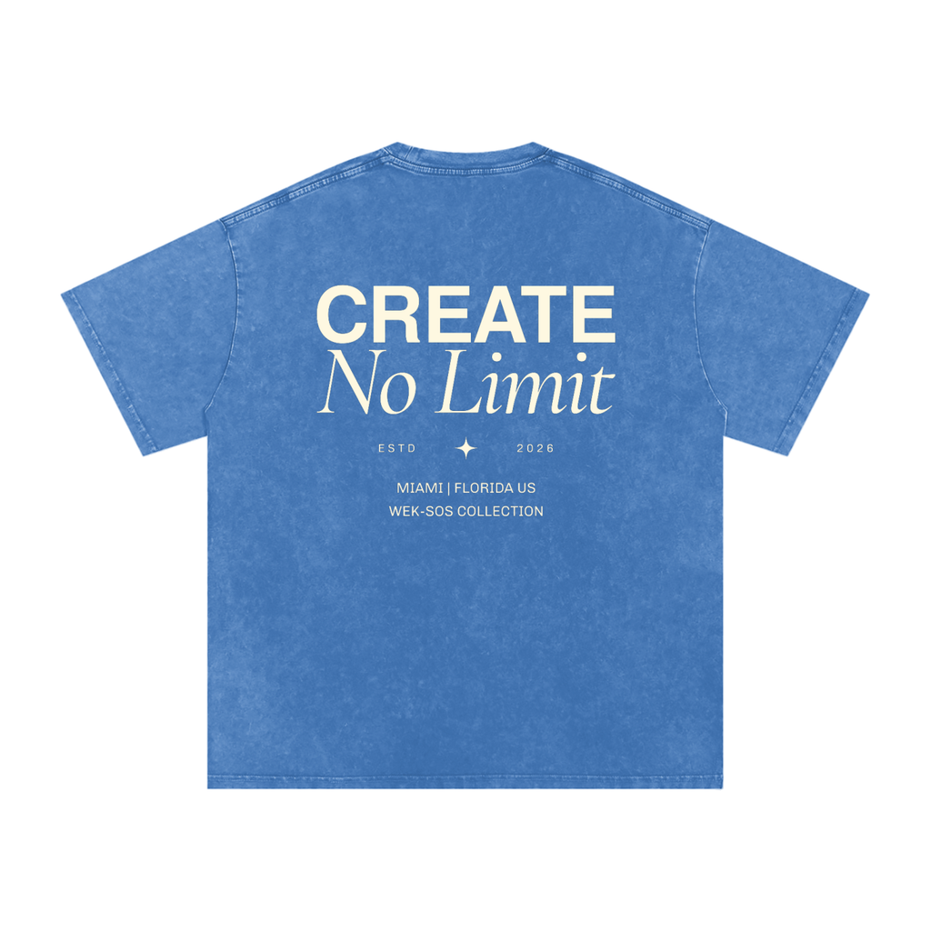 Snow Washed Oversized Cotton T-Shirt