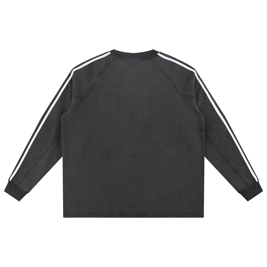 Snow Washed Contrast Tape Oversized Sweatshirt