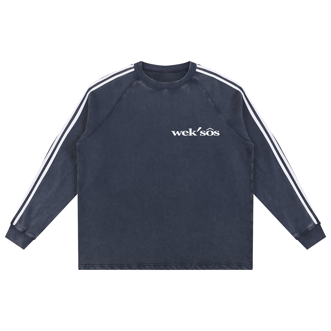 Snow Washed Contrast Tape Oversized Sweatshirt