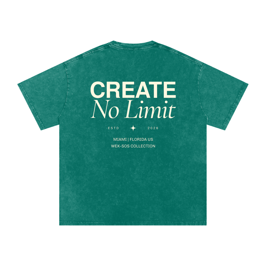 Create No Limit Washed Oversized Cotton Tee