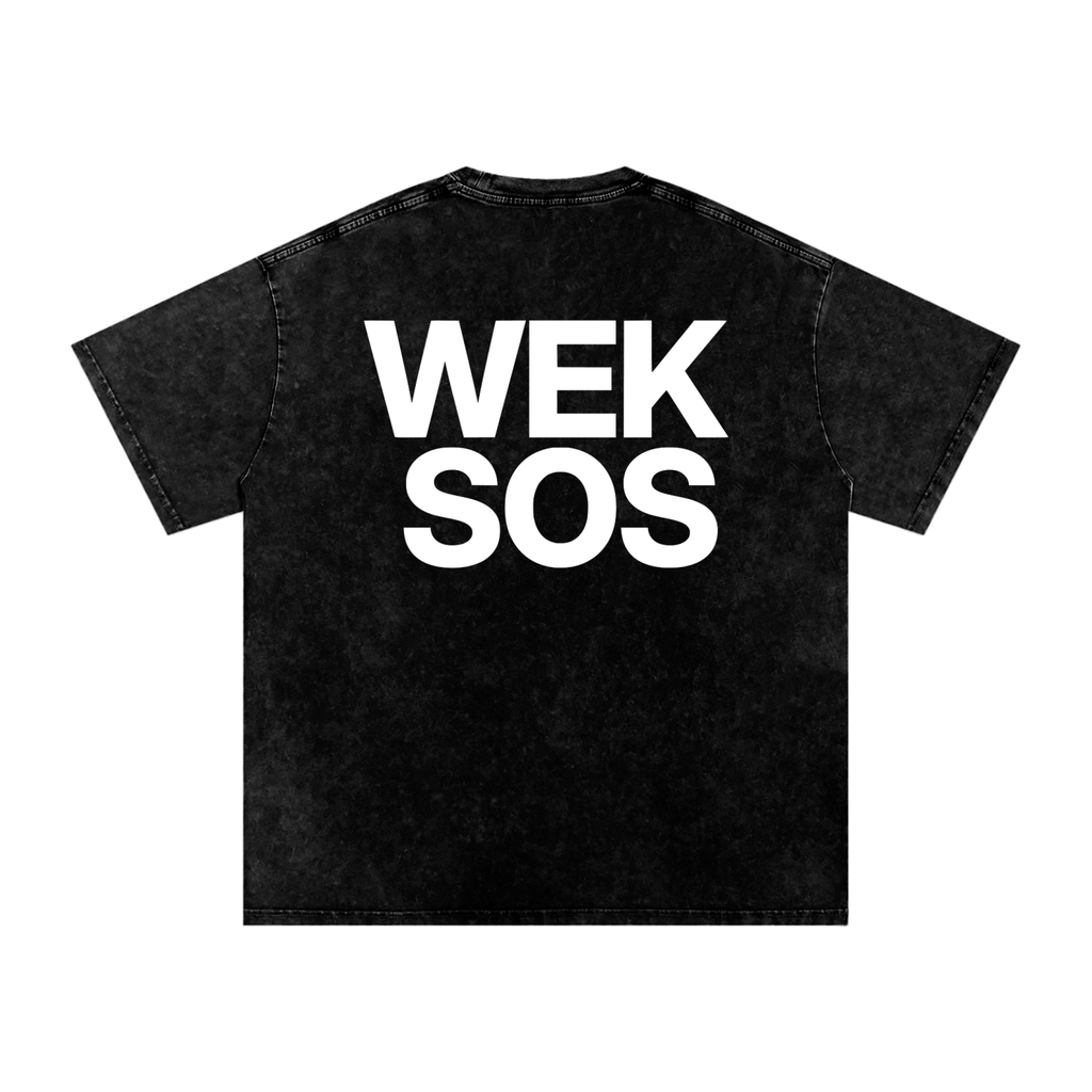 "Washed Snow Oversized Cotton T-Shirt"