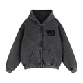 Loose Vintage Zip-Through Fleece Hoodie