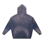 Vintage Washed Frayed Fleece Hoodie in Urban Grey Thicken Loose Hoodie