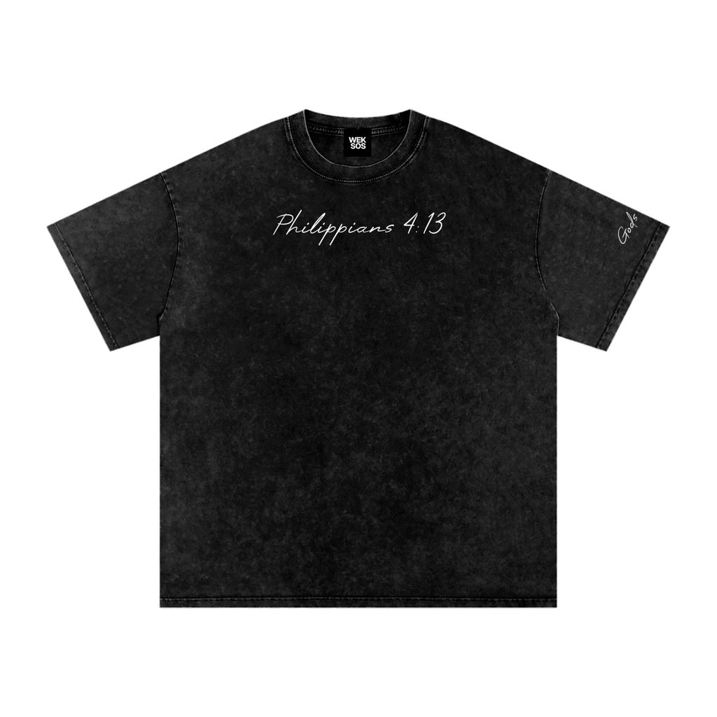 Snow Washed Oversized Cotton T-Shirt
