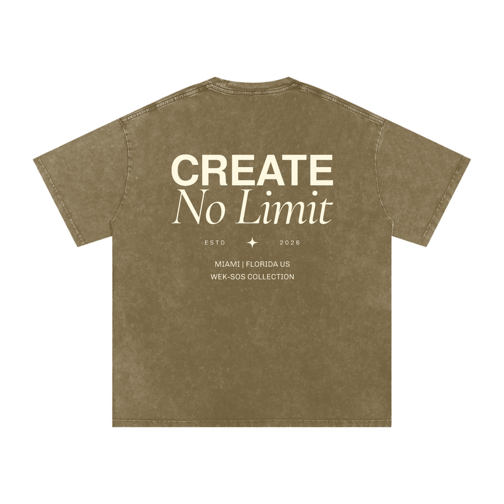 Create No Limit Washed Oversized Cotton Tee