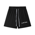 Loose Fit Black Mesh Drawstring Shorts