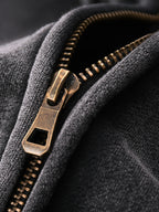 Loose Vintage Zip-Through Boxy Fleece Hoodie