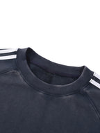 Snow Washed Contrast Tape Oversized Sweatshirt