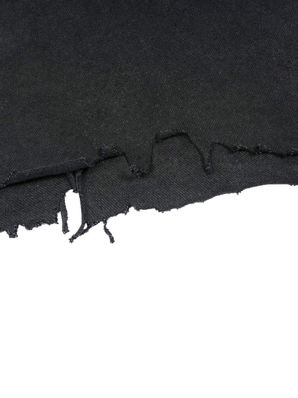 Vintage Wash Distressed Hem Cotton Tee in Faded Black Unisex