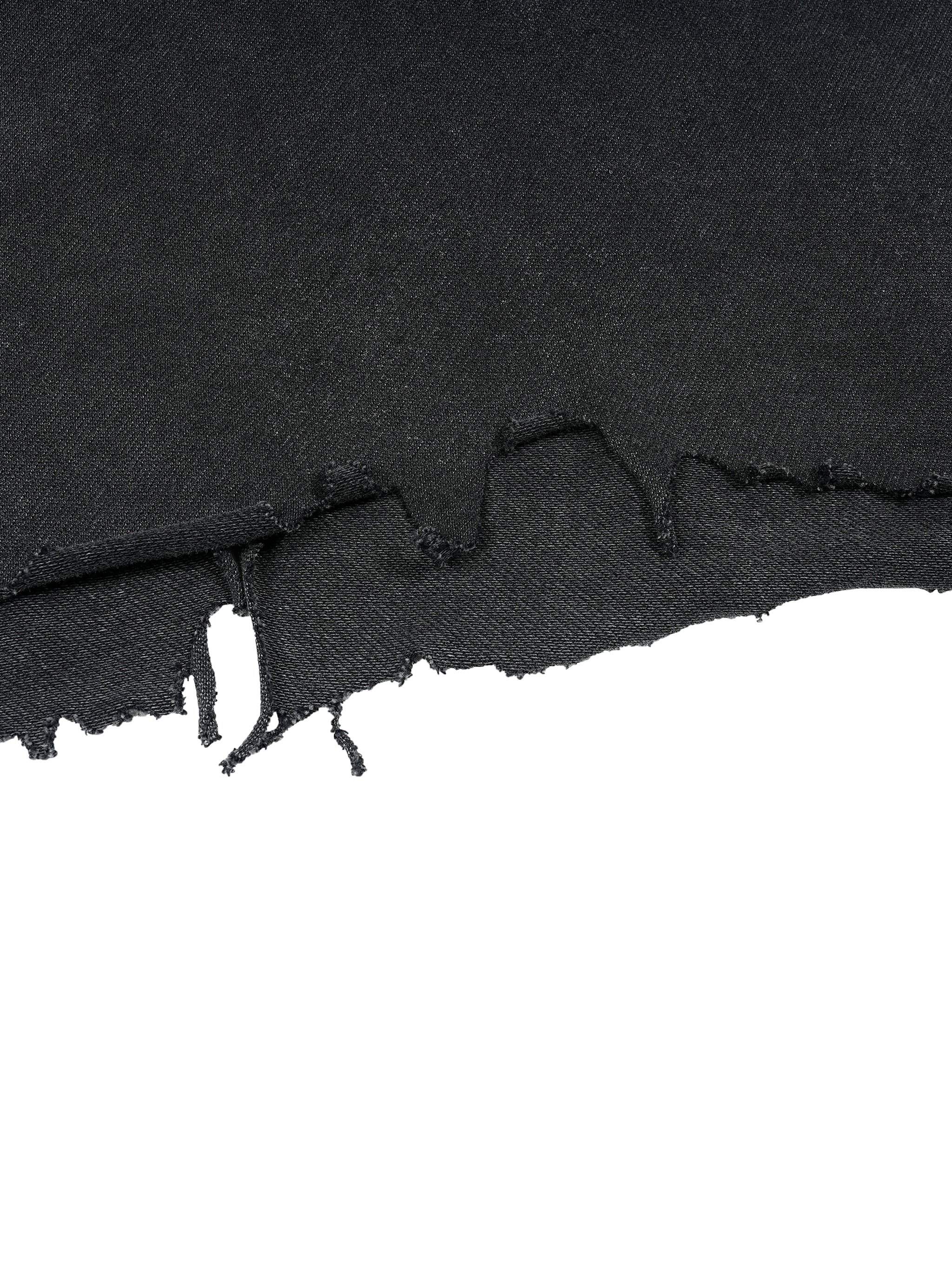 Vintage Wash Distressed Hem Cotton Tee in Faded Black Unisex